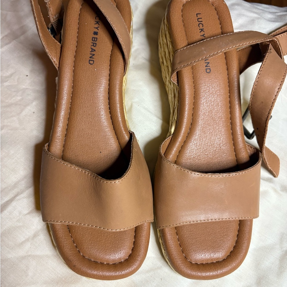 Lucky Brand Women's Brown Wedge Sandals